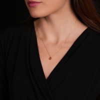 Sitrin Damla Taşlı Altın Kolye AKM13