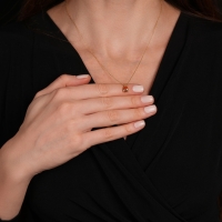 Sitrin Damla Taşlı Altın Kolye AKM13