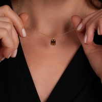 Sitrin Taşlı Altın Kolye AKM05