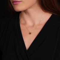 Sitrin Taşlı Altın Kolye AKM05