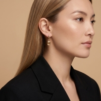 Sitrin Taşlı Altın Küpe AHK05