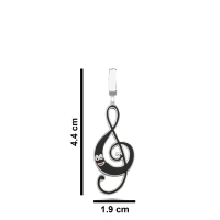 Sol Anahtarı Beyaz Altın Mineli Kolye MZK2