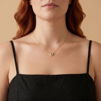 Taşlı V Harfli Altın Kolye BM103