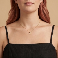Taşlı Z Harfli Altın Kolye BM107