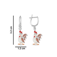 Tavuk Özel Tasarım Beyaz Altın Küpe BK220