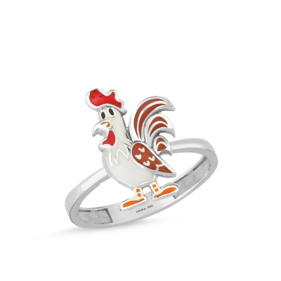 Tavuk Özel Tasarım Beyaz Altın Yüzük OD620