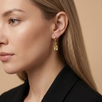 Topaz Taşlı Altın Küpe AHK04