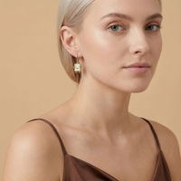 Tost Ekmeği Özel Tasarım  Altın Küpe 165