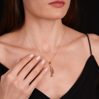 Trompet Mineli Altın Kolye MZK17