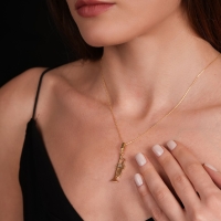 Trompet Mineli Altın Kolye Ucu TP18