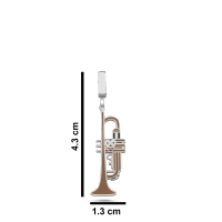 Trompet Mineli Beyaz Altın Kolye MZ18