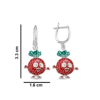 Turp Özel Tasarım Beyaz Altın Küpe BK130