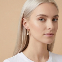 Turp Özel Tasarım Altın Küpe 129