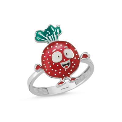 Turp Özel Tasarım Beyaz  Altın Yüzük Y550