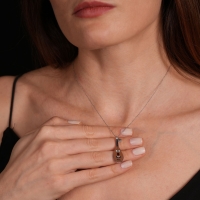 Ud Mineli Beyaz Altın Kolye Ucu KD9