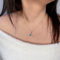 Yelkenli Mineli Altın Kolye  AK404