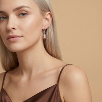 Yerfıstığı Özel Tasarım Beyaz Altın Küpe BK226