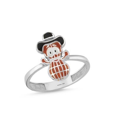 Yerfıstığı Özel Tasarım Beyaz Altın Yüzük OD626