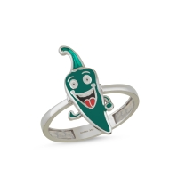 Yeşil Biber Özel Tasarım Beyaz Altın Yüzük DTY520