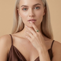 Yeşil Dolmalık Biber Özel Tasarım Altın Yüzük Y523