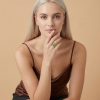 Yeşil Elma Özel Tasarım Altın Yüzük Y559