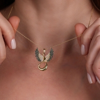 Asil Anka Kuşu Altın Kolye YNC198