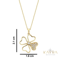 Yonca  Taşlı Altın Kolye AKM151