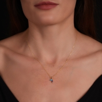 Yunus Balığı Mineli Altın Kolye  Ucu AH145