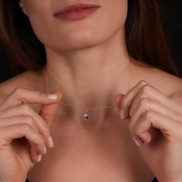 Yunus Balığı Mineli Altın Kolye  Ucu AH145