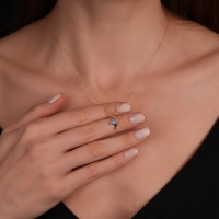 Yunus Balığı Mineli Altın Kolye  Ucu AH145