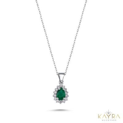 Zümrüt Anturaj Pırlanta Kolye PÇK10